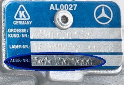 Plaque constructeur turbo echange standard KKK